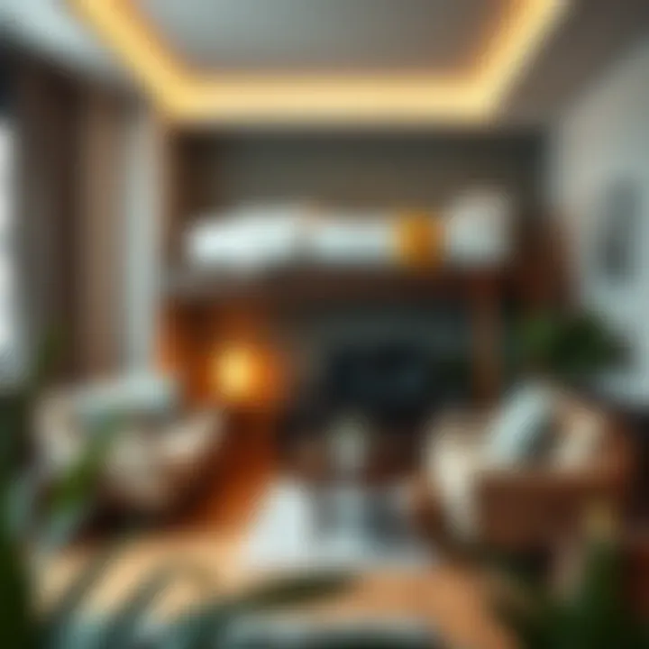 Creating a Cozy Ambiance with High Beds Cozy living space enhanced by high bed arrangement