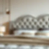 Elegant upholstered headboard in neutral tones
