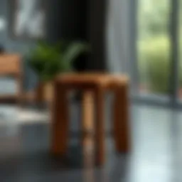 Modern wooden table stool with elegant design