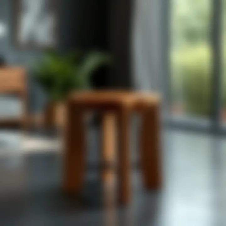 Sleek Wooden Design for Contemporary Spaces Modern wooden table stool with elegant design