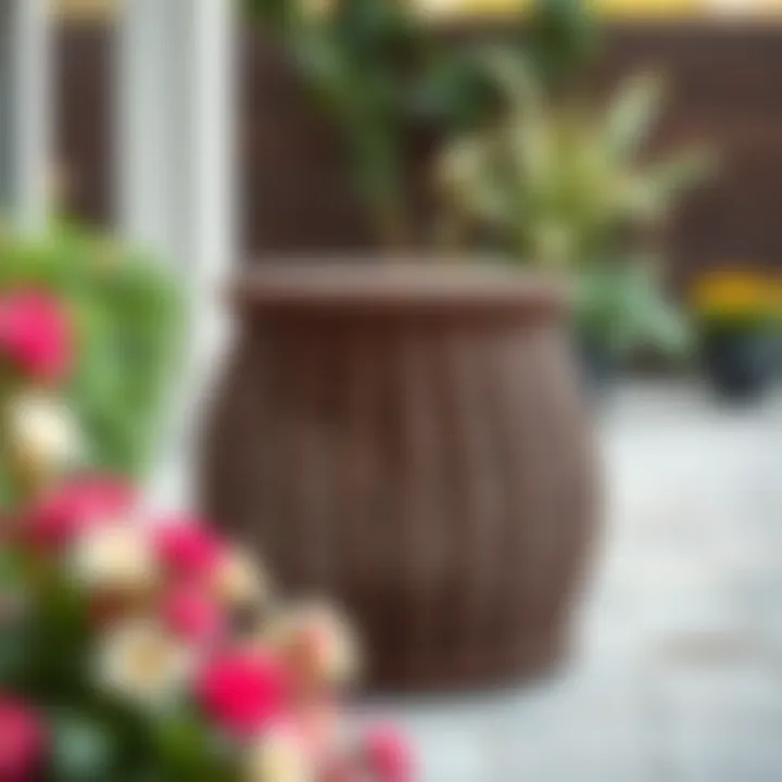 Charming Wicker Stool for Outdoor Elegance Sophisticated wicker table stool placed on a patio
