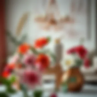 A beautifully arranged setting using artificial flowers for home decor