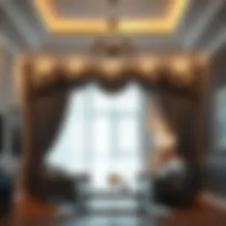 Elegant room showcasing blackout curtains and valance