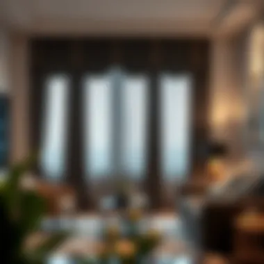 Modern Interior Design with Blackout Curtains and Valances Trendy interior featuring modern blackout curtains