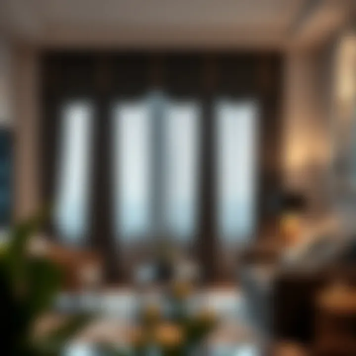 Modern Interior Design with Blackout Curtains and Valances Trendy interior featuring modern blackout curtains