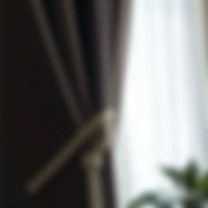 Close-up of blackout curtain maintenance tools and tips for longevity