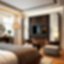 Elegant bedroom entertainment unit with modern design