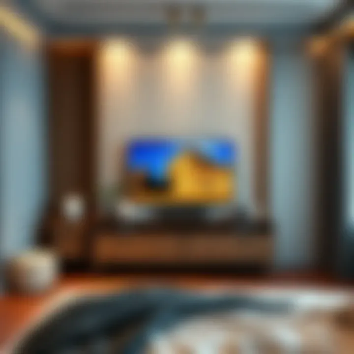 Stylish entertainment unit blending with bedroom decor