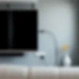 Sleek cord cover blending with wall color