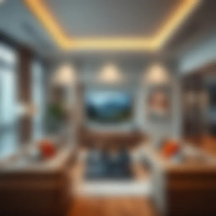 Stylish living room featuring cord covers