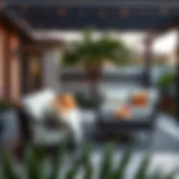 Elegant outdoor setup featuring curved back patio cushions