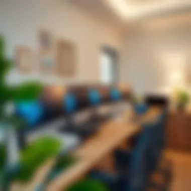 Efficient Cable Management for a Tidy Workspace Organized long desk setup with efficient cable management