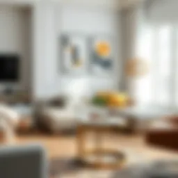 Elegant small modern end table in a stylish living room setting