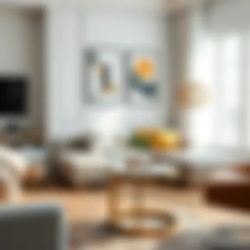 Elegant small modern end table in a stylish living room setting