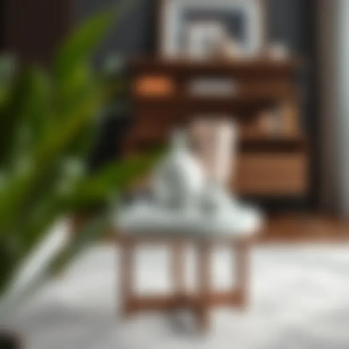 Functional small end table with decorative elements