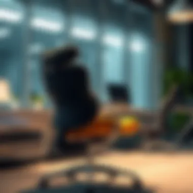 Ergonomic design of a bright office chair promoting comfort