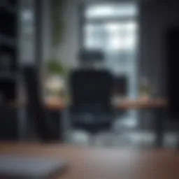 Ergonomic desk chair with headrest in a modern office setting