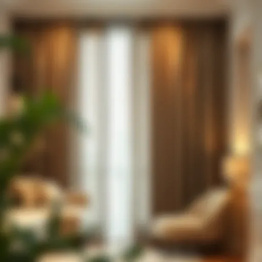 Elegant drapery showcasing the texture and pattern of 72-inch long curtains