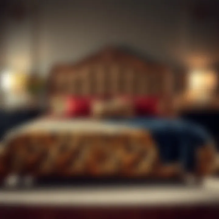 Luxurious king bed adorned with a leopard print comforter