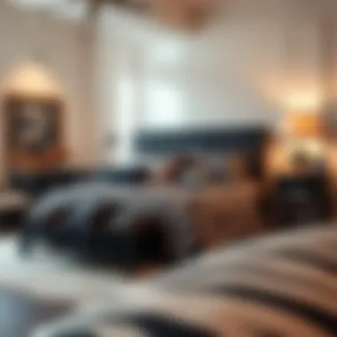 Stylish bedroom featuring zebra print comforter