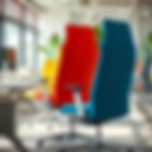 Vibrantly colored office chair enhancing workspace aesthetics