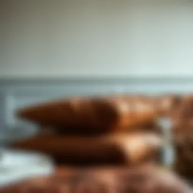 Caring for brown leather cushion with cleaning supplies
