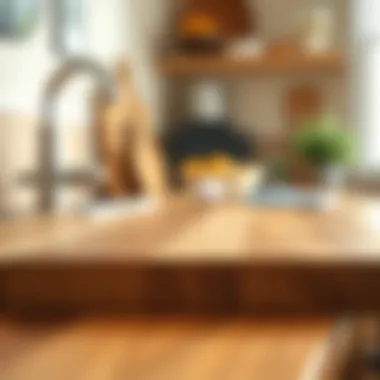 Close-up of maintenance techniques for butcher block