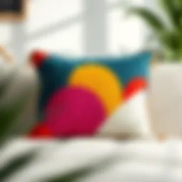 A vibrant 20x24 cushion showcasing modern design elements.