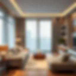 Elegant design of 104 blackout curtains in a modern living room setting