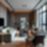 Sophisticated Urban Living Room Design Elegant downtown living room showcasing stylish furniture arrangements