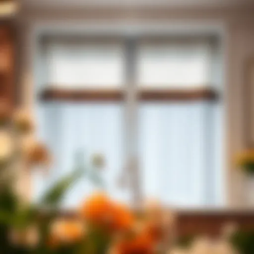 Elegant two-piece kitchen curtains in a modern kitchen setting