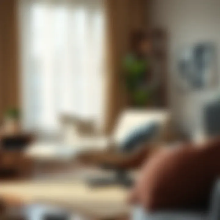 Modern fabric reclining chair in living room setting