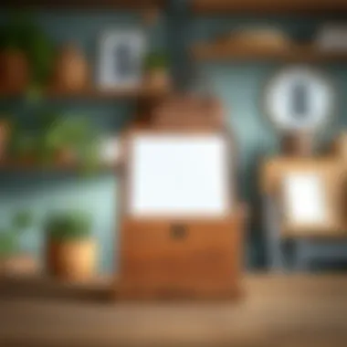 Charming Wooden Label Stand Holder for Product Display Rustic wooden label stand holder showcasing product information