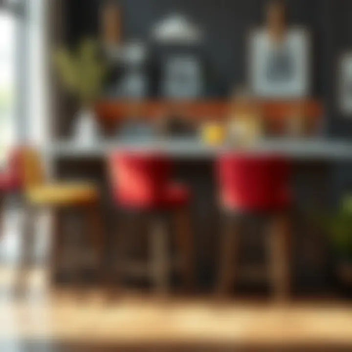 Vibrant Upholstered Bar Stools Vibrant upholstered bar stools that enhance decor
