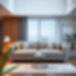 Stylish loveseat in a modern living room setting