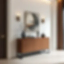 Sleek modern hallway console with decorative elements