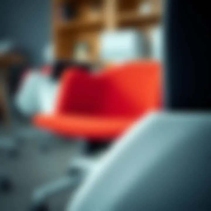 Materials of a Contemporary Task Chair Close-up of the materials used in a modern task chair without wheels