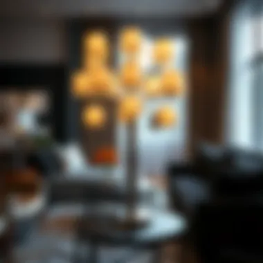 Contemporary Elegance: Multi Head Table Lamp Elegant multi head table lamp in a contemporary living room setting
