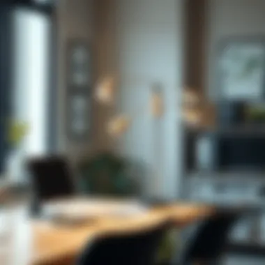 Functional Aesthetics: Multi Head Table Lamp in a Workspace Multi head table lamp styled in a modern workspace