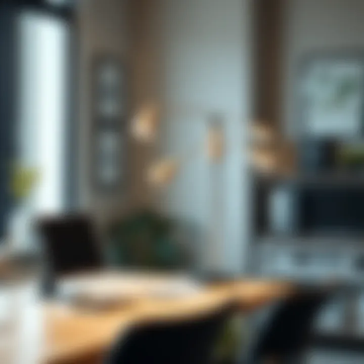 Functional Aesthetics: Multi Head Table Lamp in a Workspace Multi head table lamp styled in a modern workspace