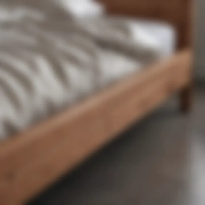 Close-up of the high-quality materials used in the Nyvoll bed frame