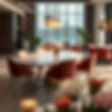 Elegant Dining Set in Contemporary Design Elegant restaurant-style dining set with modern chairs