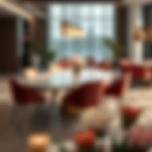 Elegant Dining Set in Contemporary Design Elegant restaurant-style dining set with modern chairs