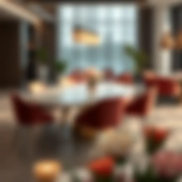 Elegant Dining Set in Contemporary Design Elegant restaurant-style dining set with modern chairs