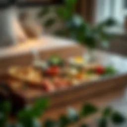 Elegant wooden snack tray showcasing assorted appetizers