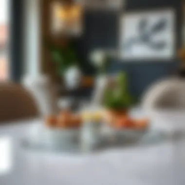 Minimalist Glass Snack Tray on Chic Dining Table Minimalist glass snack tray enhancing a chic dining table