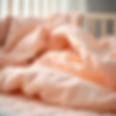 Close-up of soft materials used in crib bedding