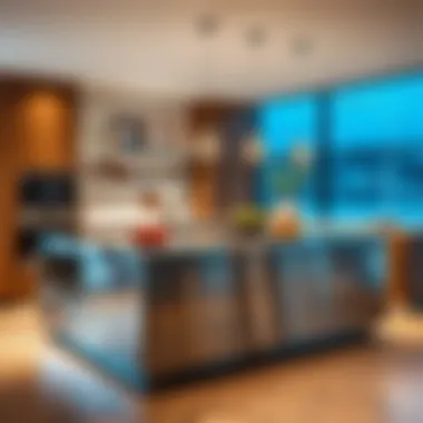 Stylish stainless steel island showcasing design trends