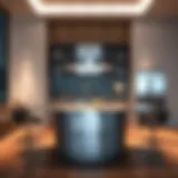 Sleek stainless steel kitchen island design