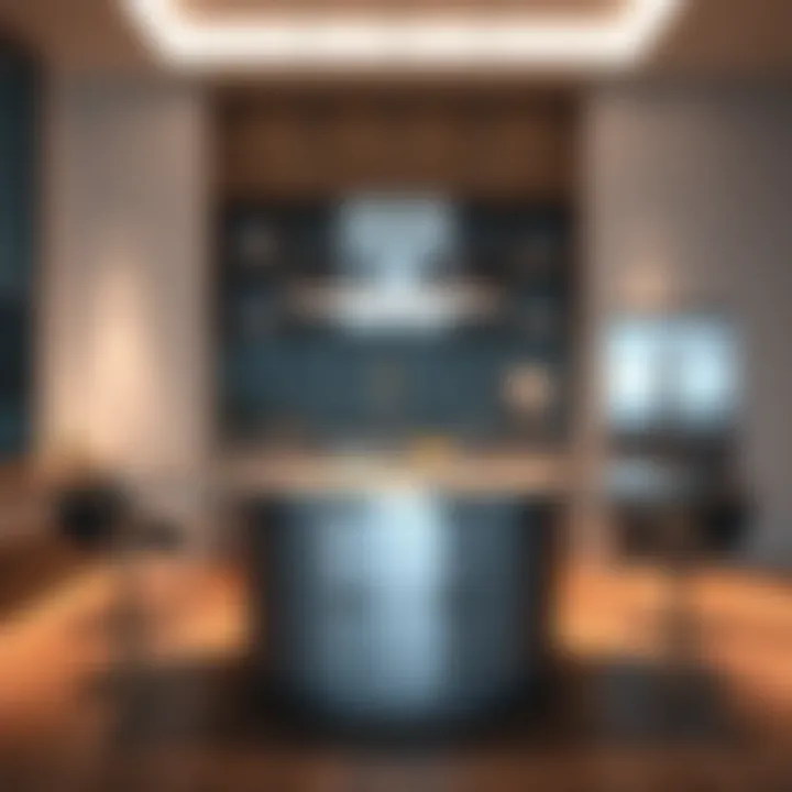 Sleek stainless steel kitchen island design